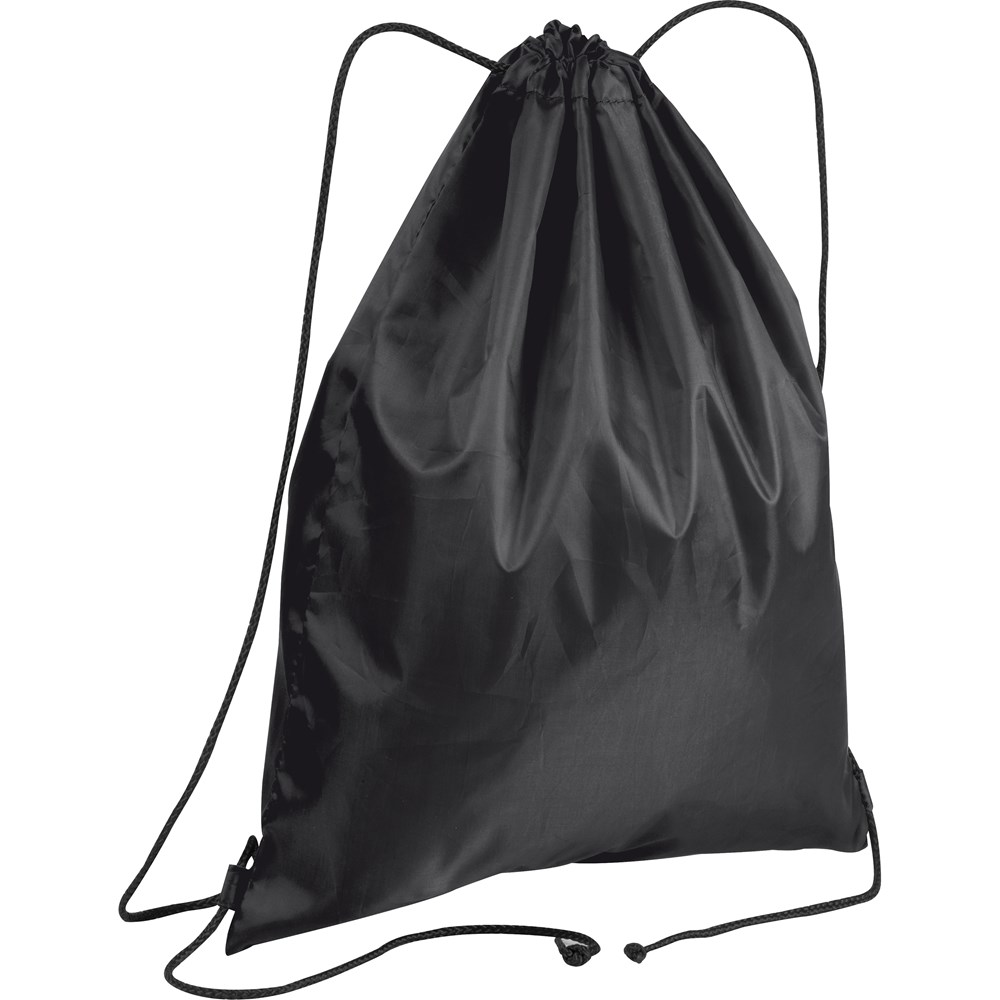 Gymbag van gerecycled polyester - met logo of onbedrukt bestellen - zwart