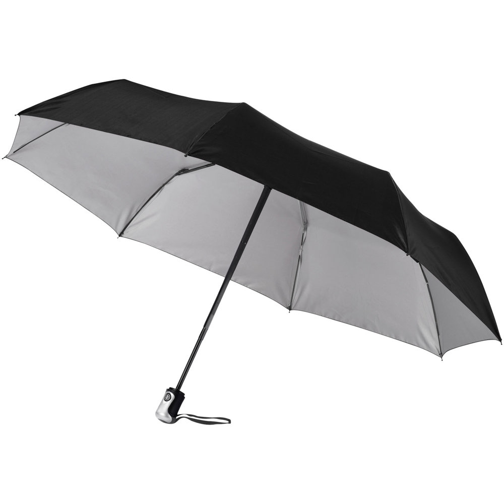 Alex 21,5'' opvouwbare automatische paraplu - kopen of bedrukken - Zwart, Zilver
