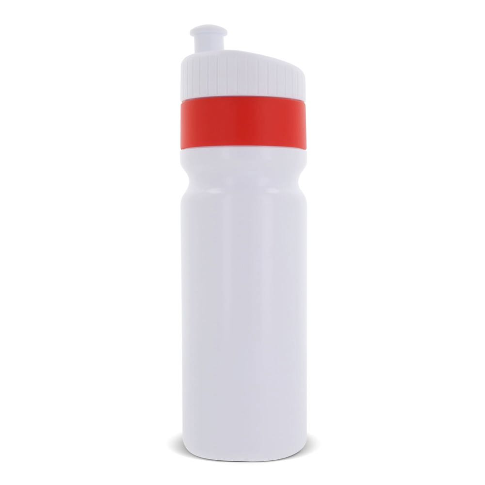 Sport bidon met rand 750ml - voor bedrijven en relatiegeschenken - Wit / Rood