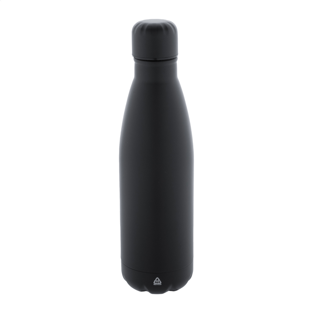 Refill - gerecyclede roestvrijstalen fles - kopen of bedrukken - zwart