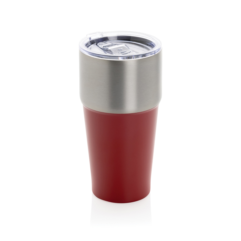 Fluid RCS gerecycled RVS beker 500ML - met logo of onbedrukt bestellen - rood (± PMS 202)