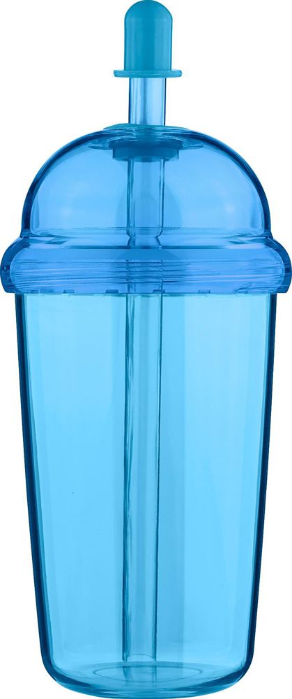 rPet Drinkbeker met rietje Glow 500 ml - lichtblauw