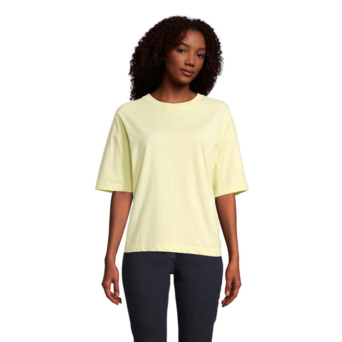 BOXY WOMEN - BOXY OVERSIZE T-SHIRT DAMES - kopen of bedrukken - licht geel