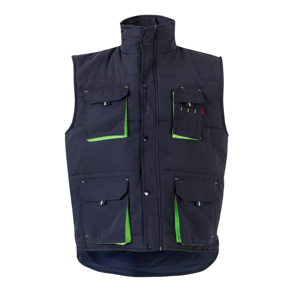 VL NERGAL. Gewatteerd vest, tweekleurig, met meerdere zakken (120g/m²), van polyester (100%) - kopen of - Marineblauw, Groen