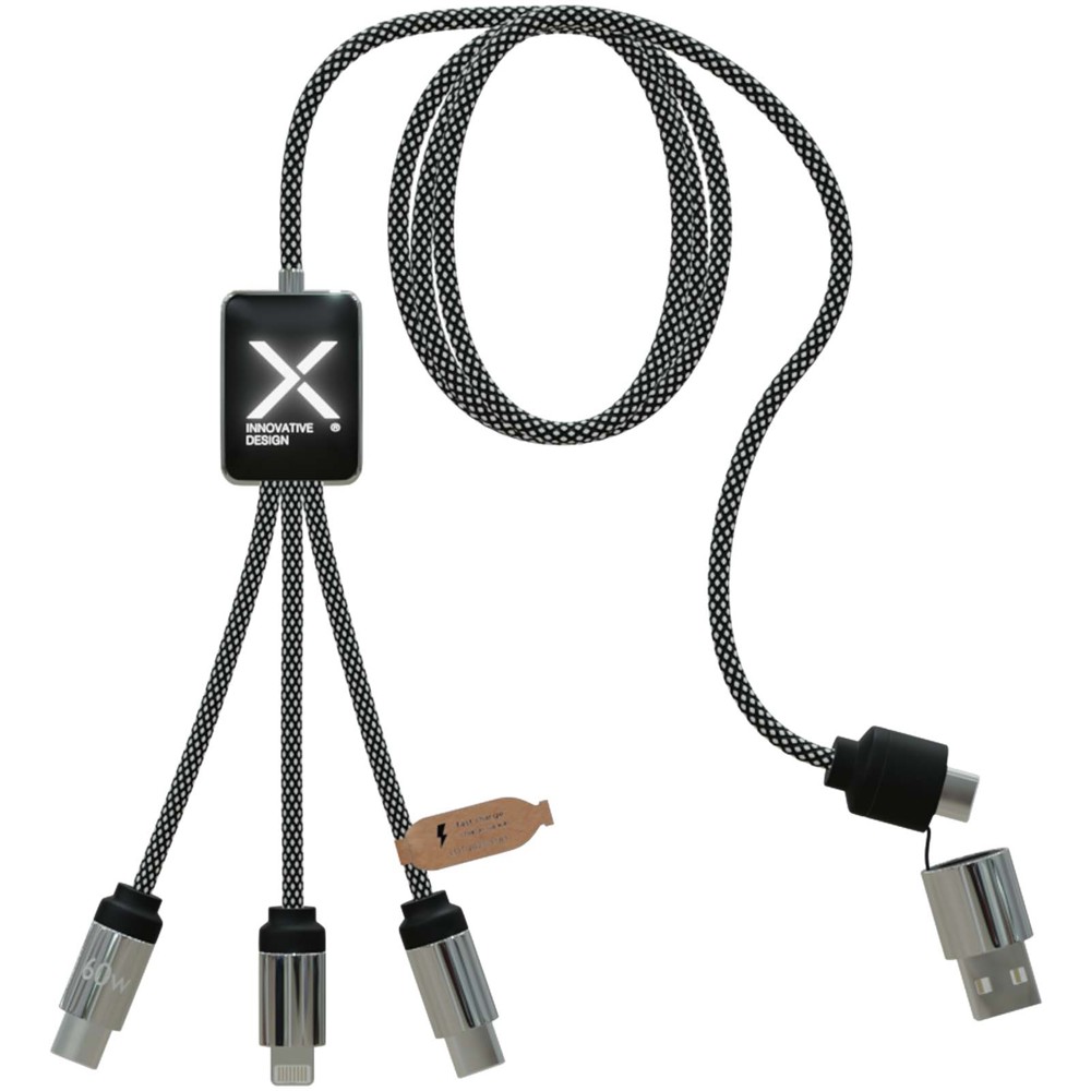 SCX.design C33 60 W Type-C oplaadkabel met dubbel verlicht logo 