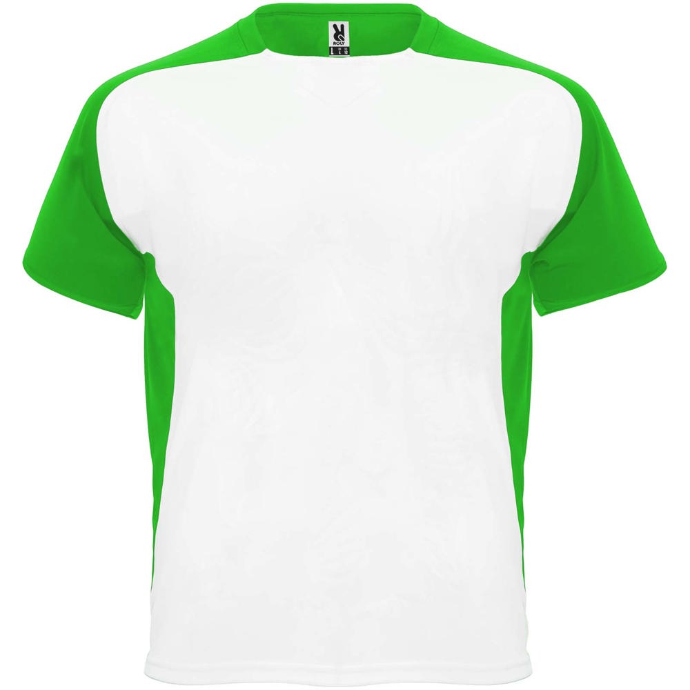 Bugatti unisex sportshirt met korte mouwen - voor bedrijven en relatiegeschenken - Wit, Varen groen