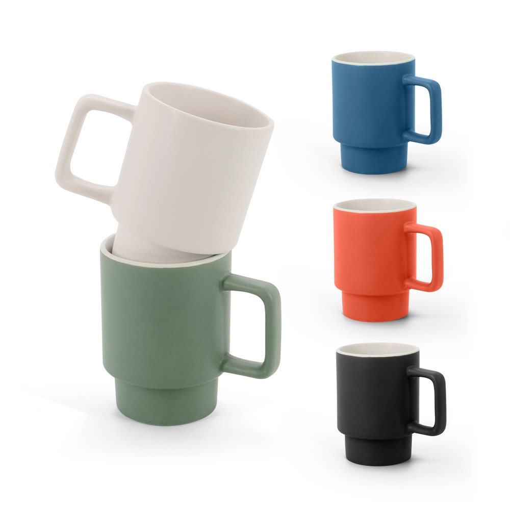 KUERTEN. Keramische mok met matte afwerking, 330 ml - voor bedrijven en relatiegeschenken
