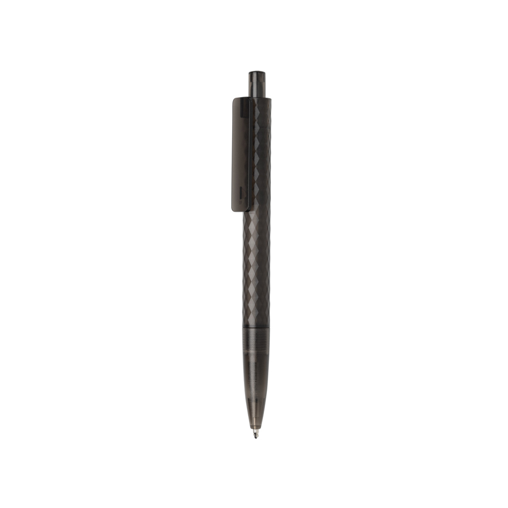 X3 GRS gerecycled PC plastic pen frosted - met logo of onbedrukt bestellen - zwart (± PMS Black)