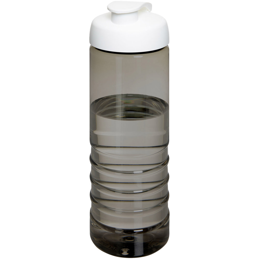 H2O Active® Eco Treble 750 ml drinkfles met klapdeksel - voor bedrijven en relatiegeschenken - Houtskool, Wit