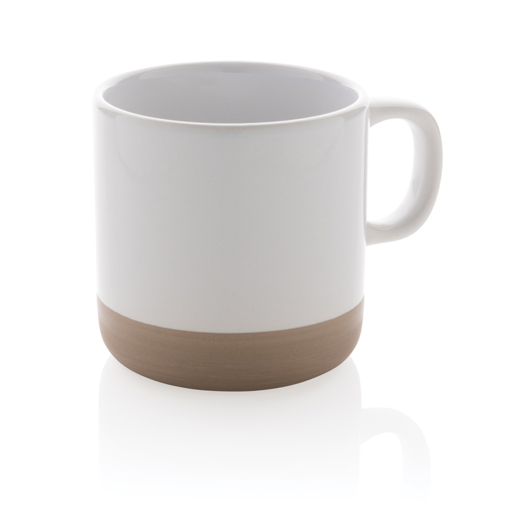 Geglazuurde keramische mok 360 ml - voor bedrijven en relatiegeschenken - wit (± PMS White)