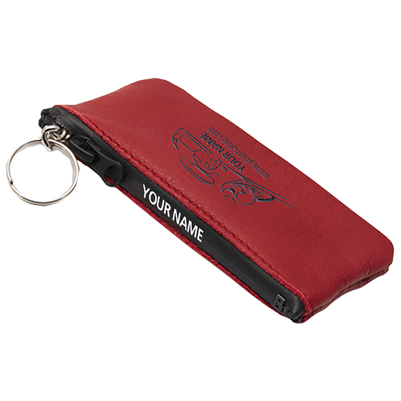 Sleuteltasje P02001Z, Leder - met logo of onbedrukt bestellen - Rood