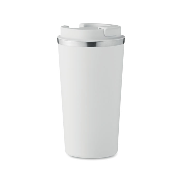 BRACE + - Dubbelwandige beker 510 ml - voor bedrijven en relatiegeschenken - Wit