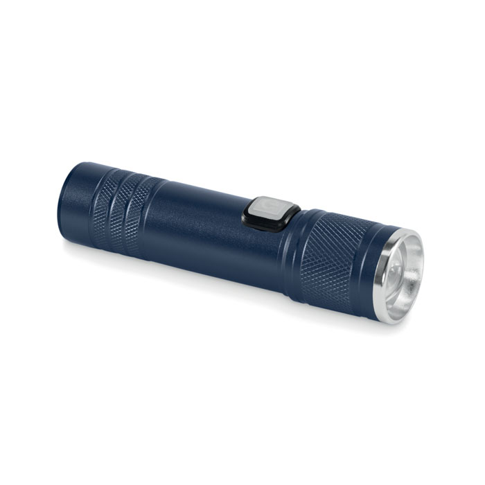 FLASHRA - Oplaadbare COB zaklamp - bedrukt of onbedrukt verkrijgbaar - Marineblauw