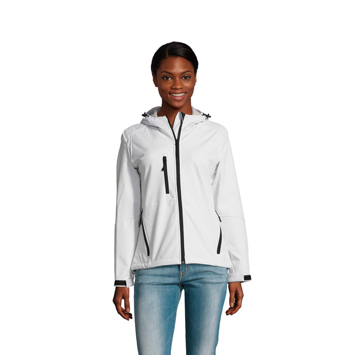 REPLAY WOMEN - REPLAY DAMES HOOD SOFTSHELL - kopen of bedrukken - Wit