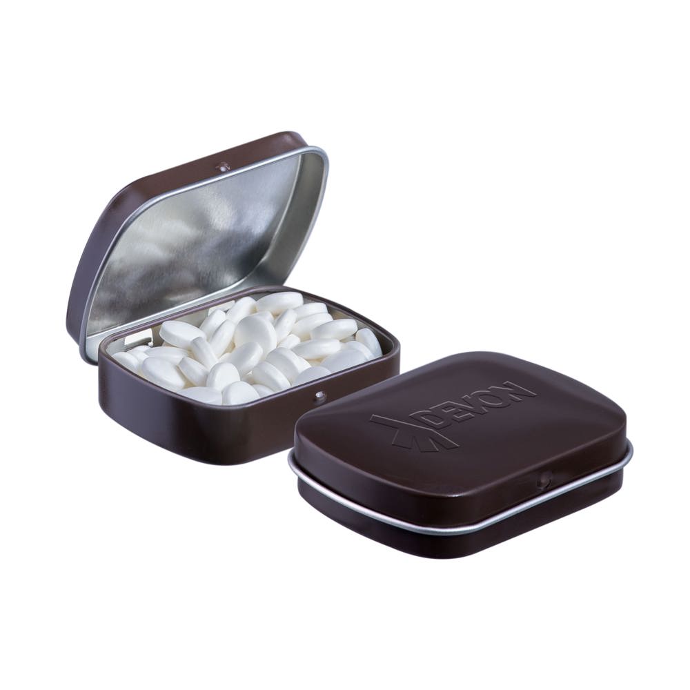 Mini scharnierblikje embossing - bedrukt of onbedrukt verkrijgbaar - Bruin