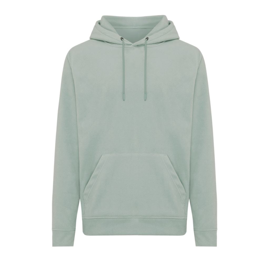IQONIQ Trivor gerecycled polyester fleece hoodie - bedrukt of onbedrukt verkrijgbaar - iceberg green (± PMS 15-5205 TCX)