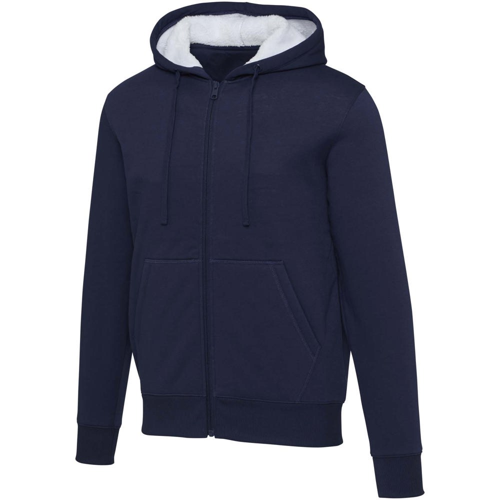 Natron sherpahoodie met volledige rits - bedrukt of onbedrukt verkrijgbaar - Marineblauw