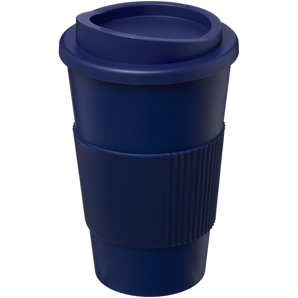 Americano® geïsoleerde beker van 350 ml met handgreep - bedrukt of onbedrukt verkrijgbaar - Donkerblauw