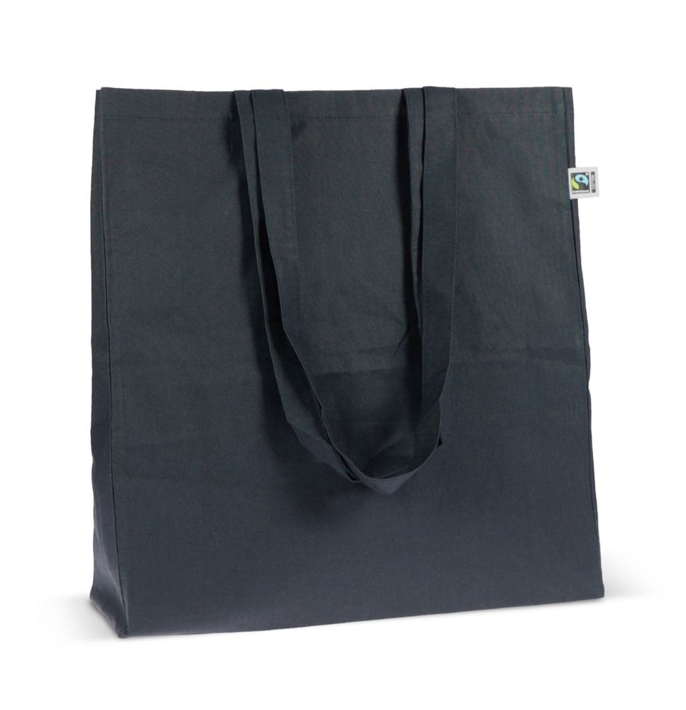 Fairtrade katoenen tas gekleurd lang 140g/m² 38x10x42cm