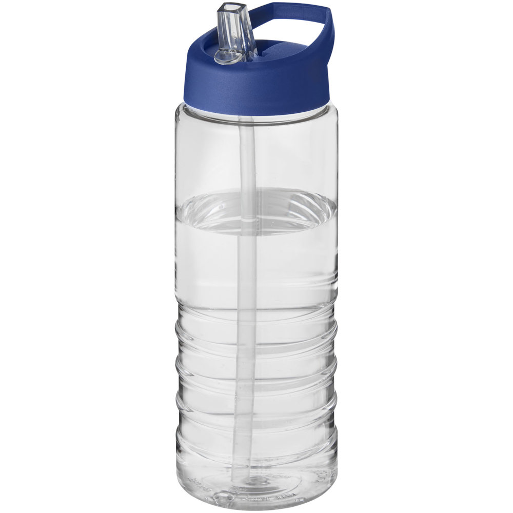 H2O Active® Treble 750 ml sportfles met tuitdeksel - met logo of onbedrukt bestellen - Transparent, Blauw
