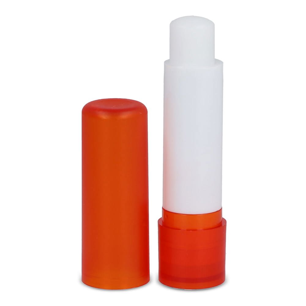 Klassieke lippenbalsemstick gerecycled materiaal - bedrukt of onbedrukt verkrijgbaar - Ecru / Oranje