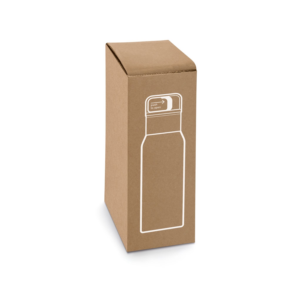 NICKLAUS. Roestvrijstalen fles (91% gerecycled) met vacuüm geïsoleerde dubbele wand 590 mL