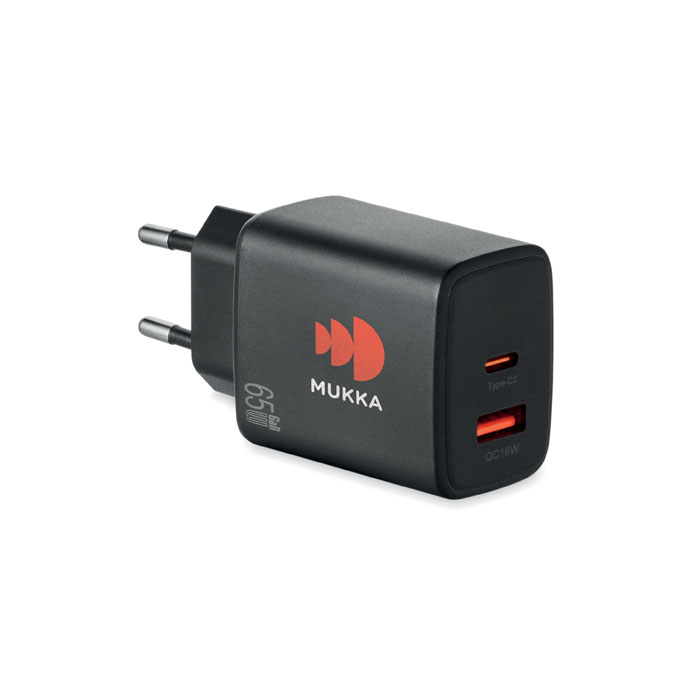 EXTEN - EU 2-polige wandadapter/lader - kopen of bedrukken