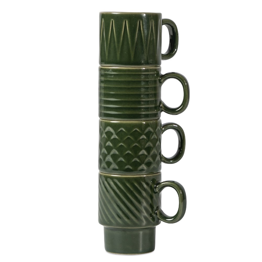 Sagaform Coffee &amp; More Espresso kopjes 4st. 100ml - Donker Groen