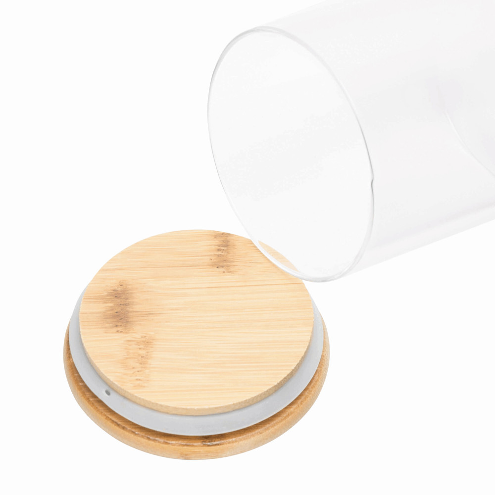 ECO STORAGE S - Glazen voorraadpot, kruiden enz., inhoud ca. 450 ml. - bedrukt of onbedrukt verkrijgbaar