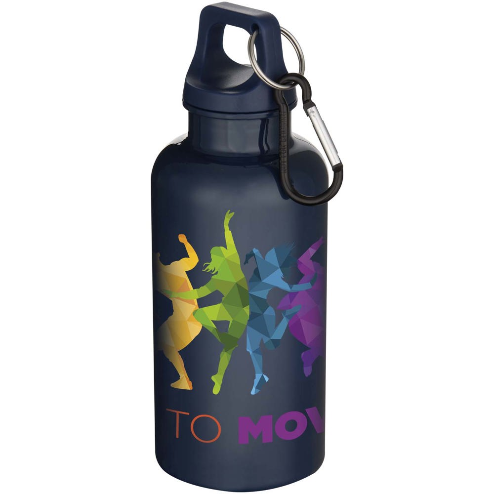 Oregon 400 ml effen waterfles van RCS gecertificeerd gerecycled plastic met karabijnhaak 