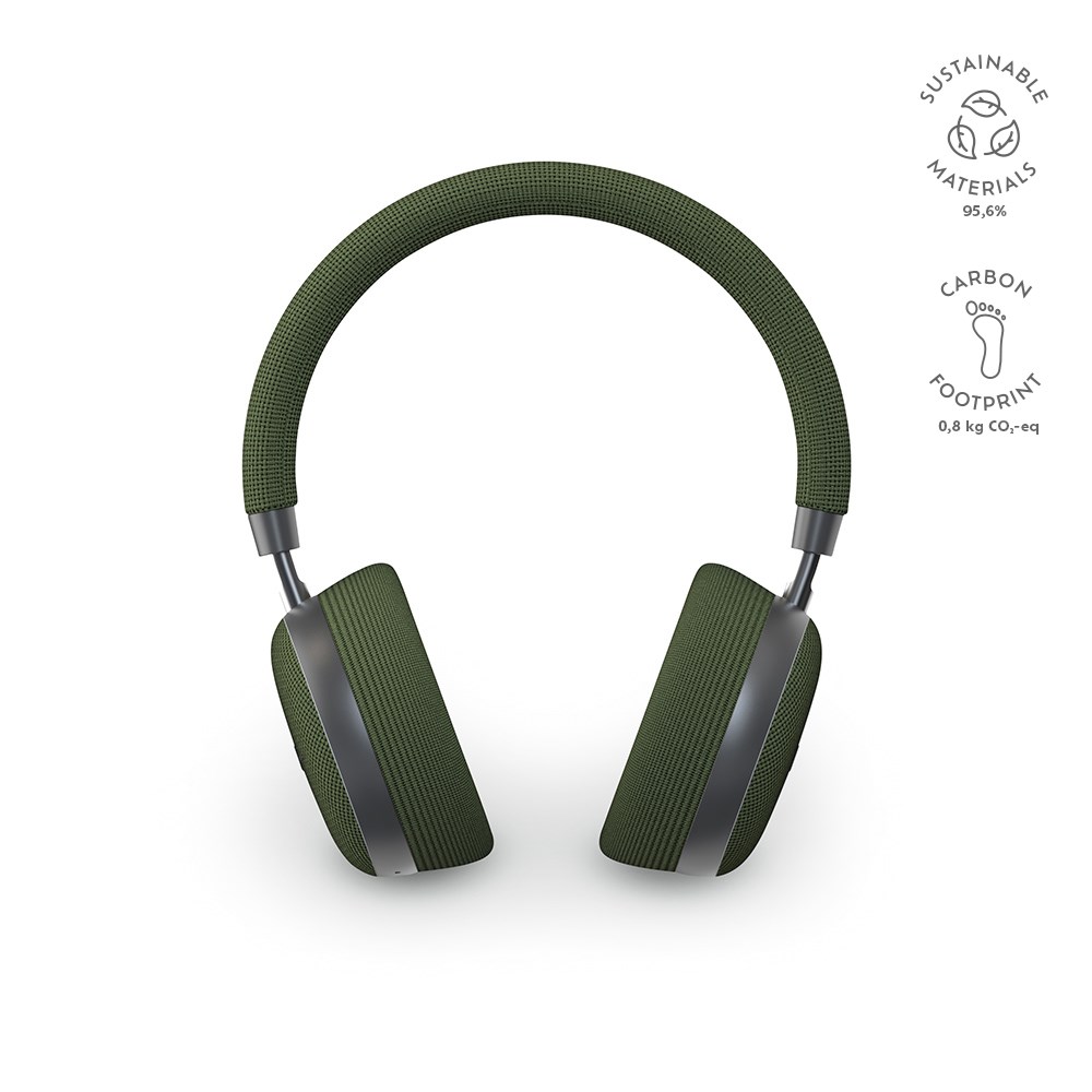 Bell hoofdtelefoon gerecycled ABS 500 mAh - met logo of onbedrukt bestellen - Legergroen