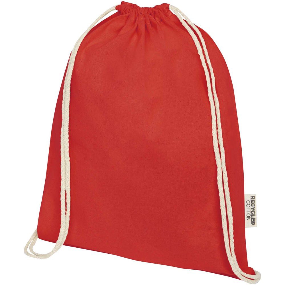 Oregon tas met trekkoord van 140 g/m² GRS gerecycled katoen - kopen of bedrukken - Rood