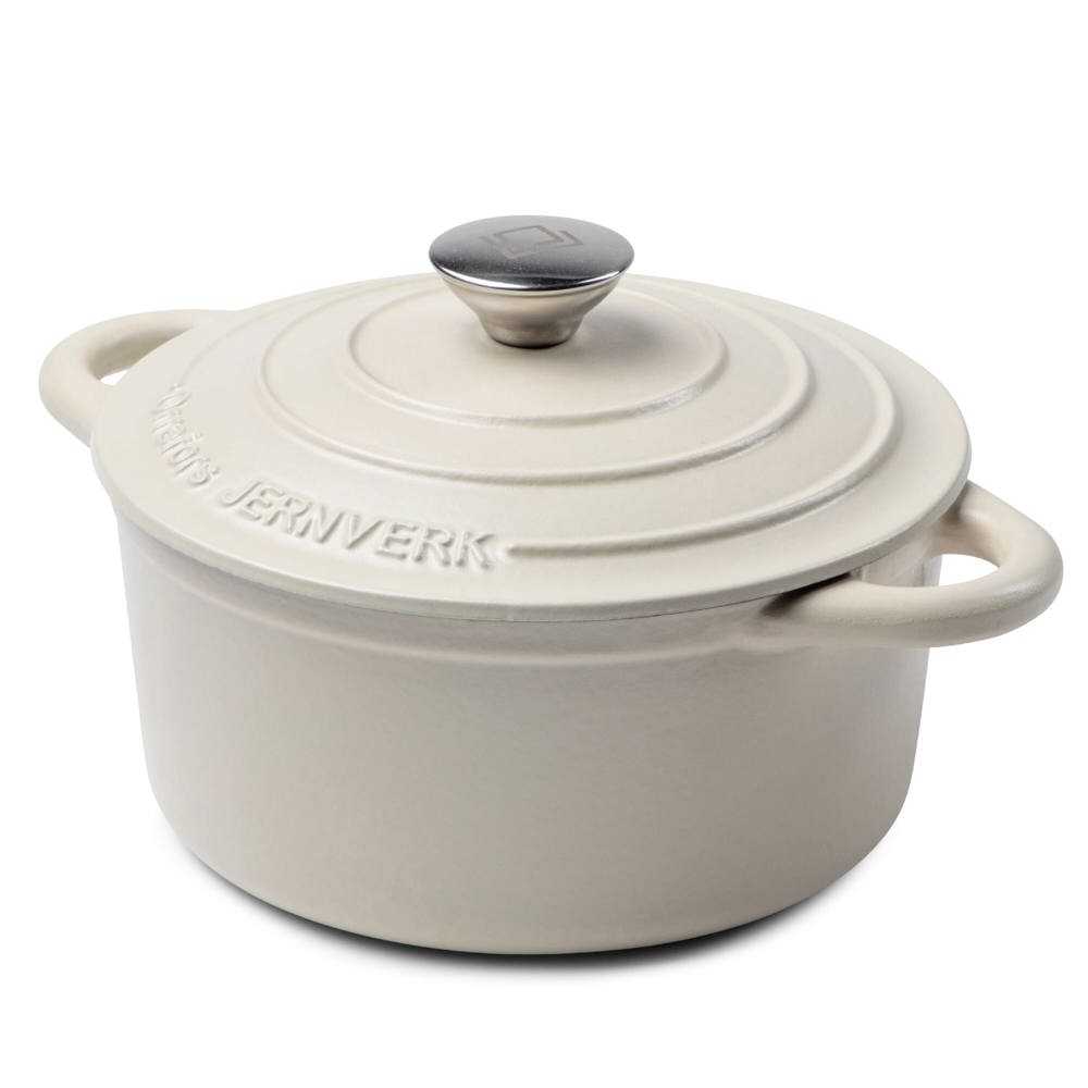 Orrefors Jernverk geëmailleerde braadpan 2.8L - bedrukt of onbedrukt verkrijgbaar - Crème