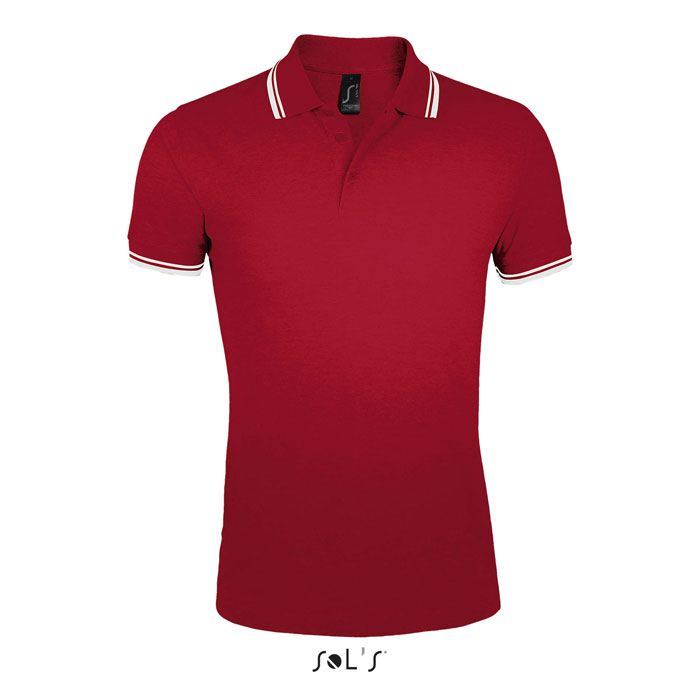 PASADENA MEN - PASADENA HEREN POLO 200 - met logo of onbedrukt bestellen - rood/wit