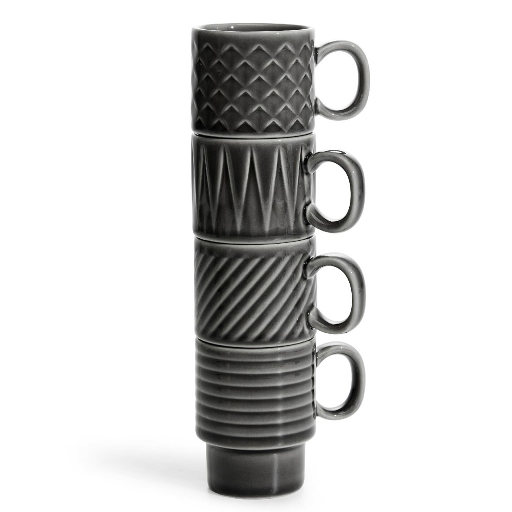 Sagaform Coffee &amp; More Espresso kopjes 4st. 100ml - Donker Grijs