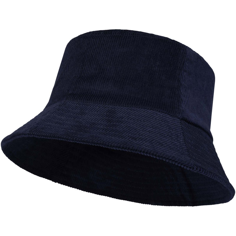 Howson zonnehoed van gerecycled corduroy - bedrukt of onbedrukt verkrijgbaar - Marineblauw
