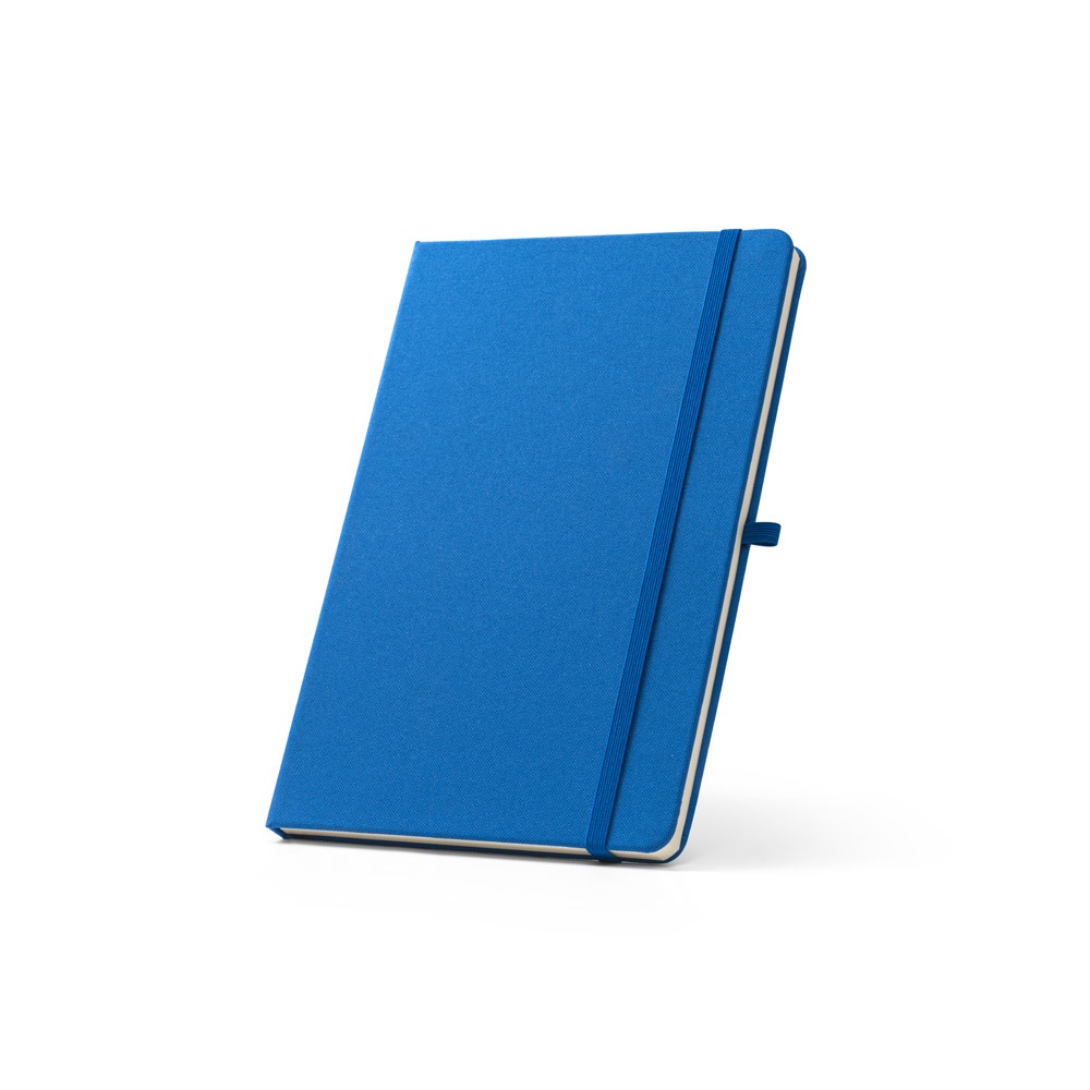 ANNE. A5 notitieblok in gerecycled polyester (100% rPET) met gelinieerde pagina's - kopen of bedrukken - Royal Blauw