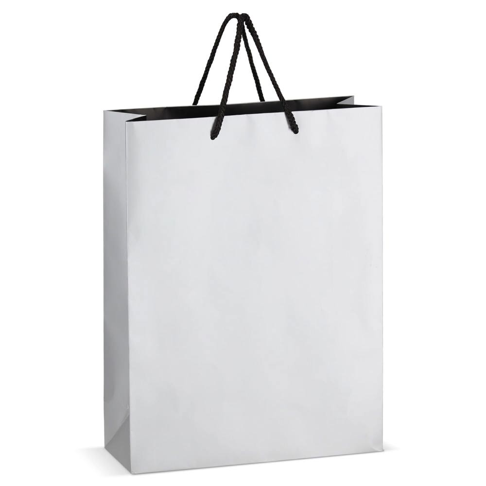 FSC Papieren cadeautas 30 x 12 x 40cm 200g/m² - voor bedrijven en relatiegeschenken - Zilver