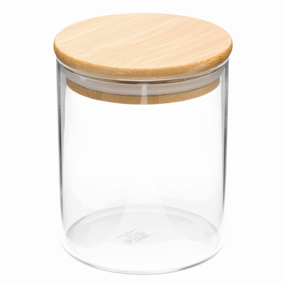 ECO STORAGE S - Glazen voorraadpot, kruiden enz., inhoud ca. 450 ml. - bedrukt of onbedrukt verkrijgbaar