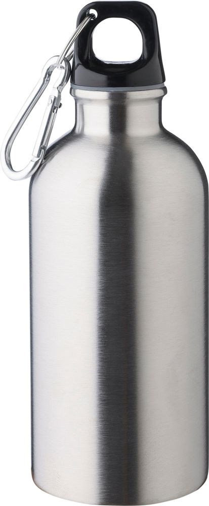 Gerecyclede roestvrijstalen enkelwandige fles (400 ml) Sable - voor bedrijven en relatiegeschenken - zilver
