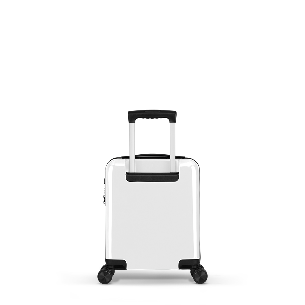 STICKERCASE® 14" Handbagage mini wit - met gepersonaliseerde sticker en/of individuele namen