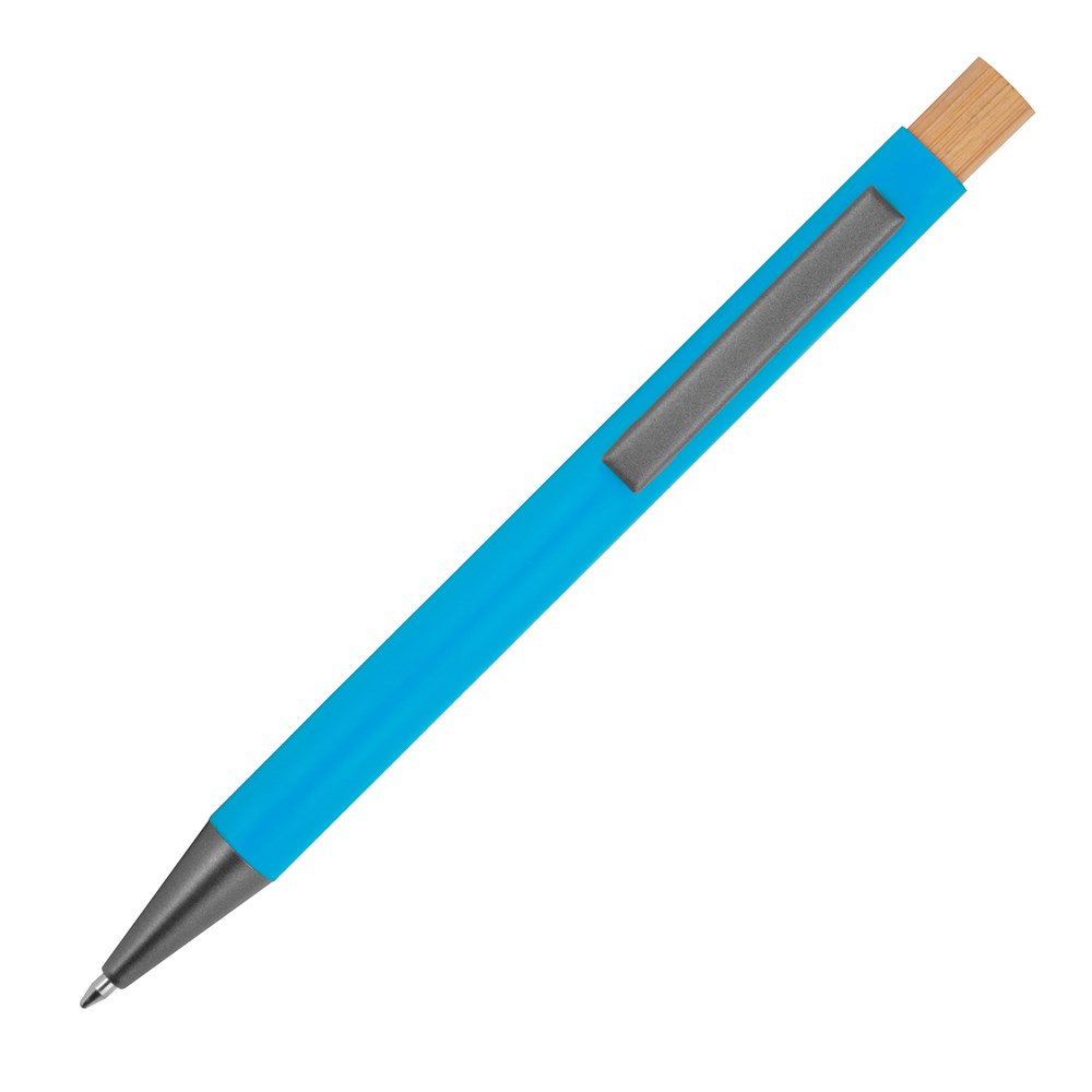 Pen van gerecycled aluminium met bamboe drukker