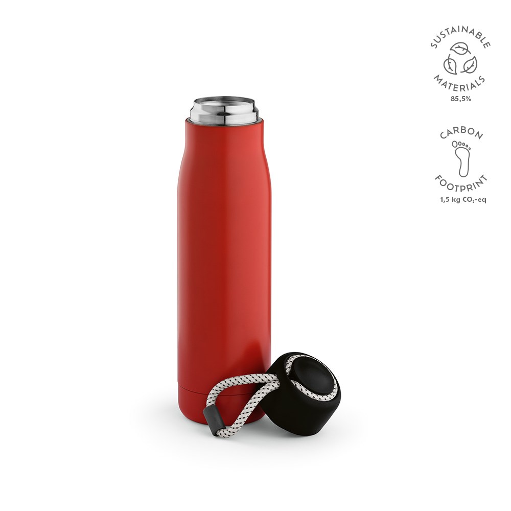 Lena fles gerecycled roestvrij staal 570 ml - voor bedrijven en relatiegeschenken - rood