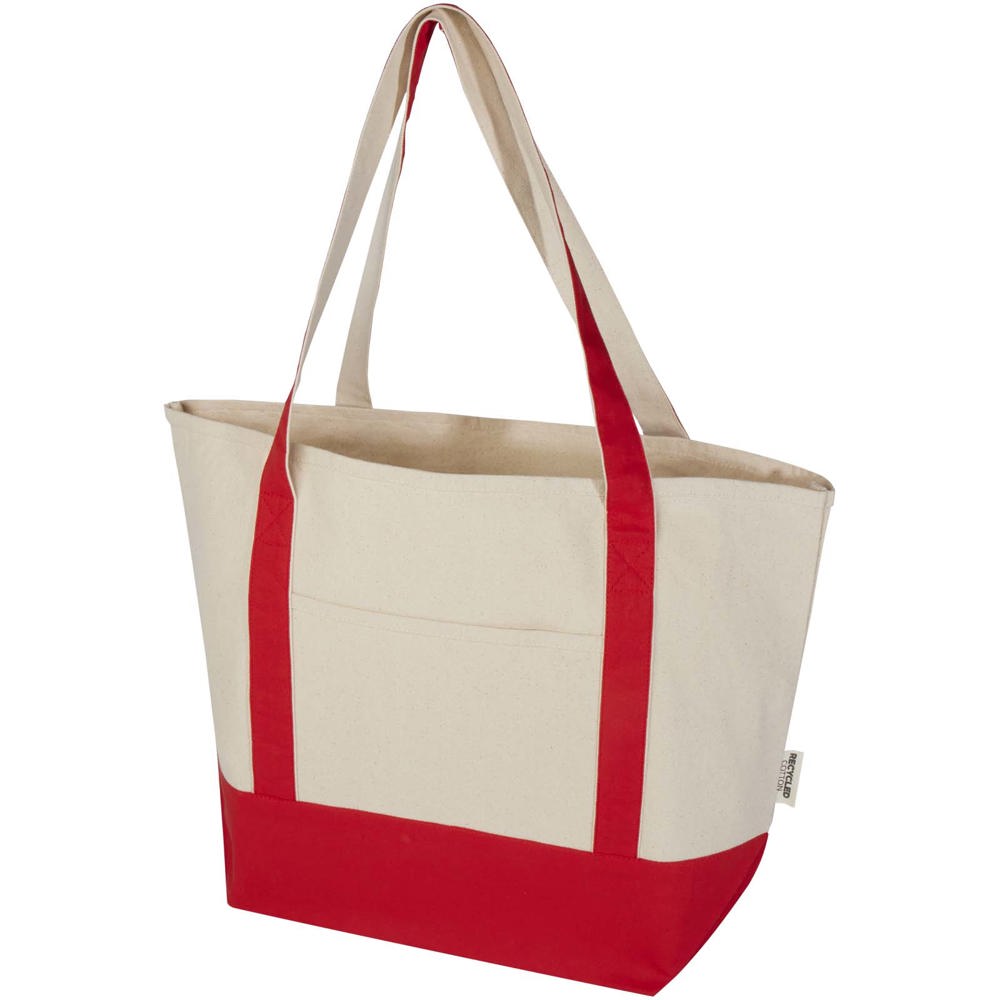 Sam draagtas van 320 g/m² GRS gerecycled katoen - voor bedrijven en relatiegeschenken - Rood, Natuur