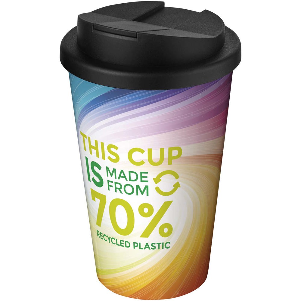 Brite-Americano® Eco 350 ml morsvrije geïsoleerde beker - met logo of onbedrukt bestellen - Zwart
