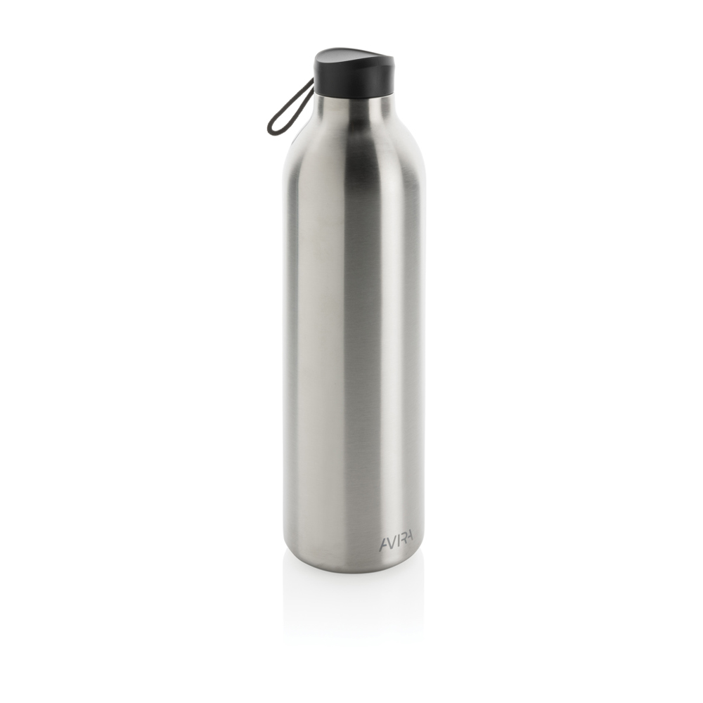 Avira Avior RCS gerecycled roestvrijstalen fles 1L - kopen of bedrukken - zilver (± PMS 428)