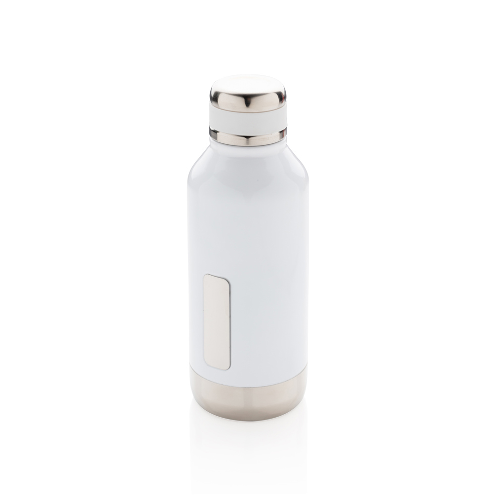 Lekvrije isoleerfles met logo plaatje - kopen of bedrukken - wit (± PMS White)