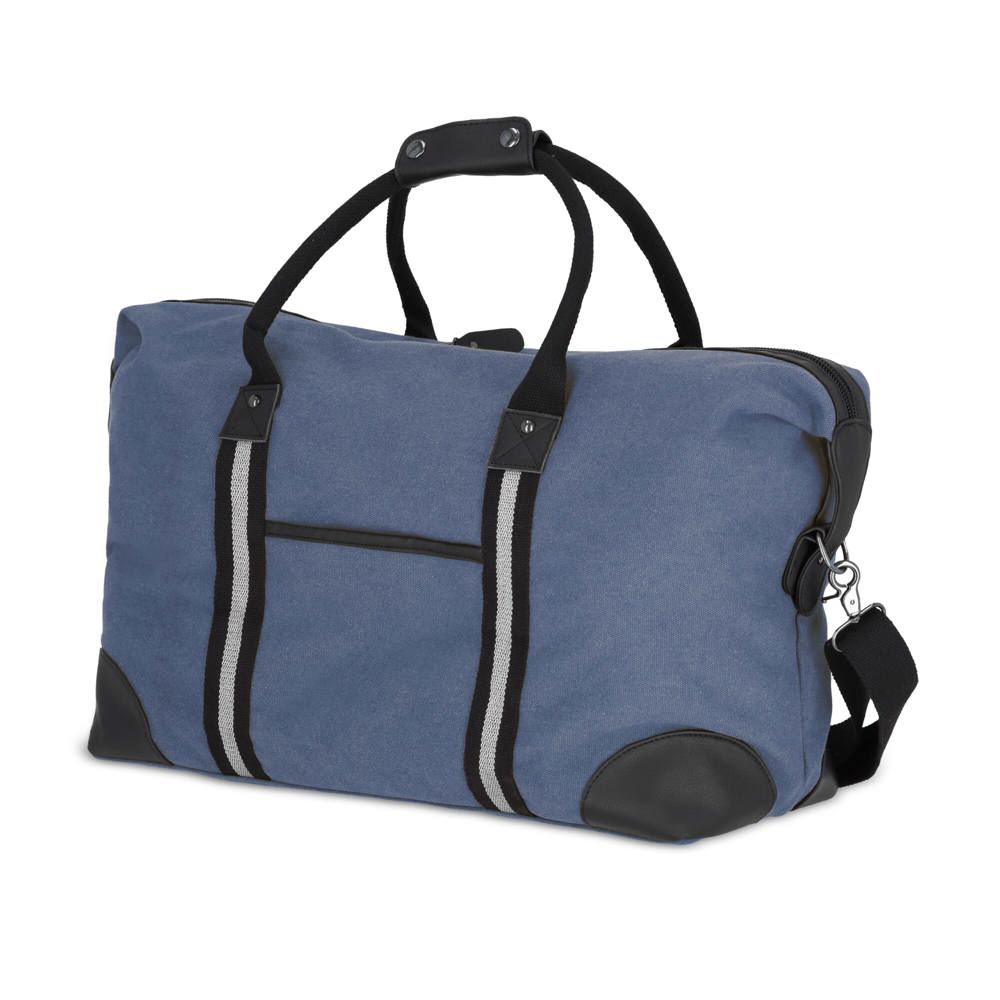 Gerecycled katoenen canvas weekendtas Harper - voor bedrijven en relatiegeschenken - Donkerblauw
