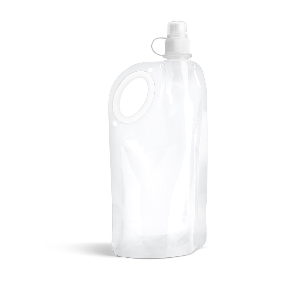 HIKE. Opvouwbare fles in PET, PA en PE 750 mL - met logo of onbedrukt bestellen - wit