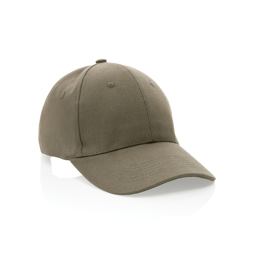 Impact AWARE™ 6 panel 280gr gerecycled katoenen cap - voor bedrijven en relatiegeschenken - groen (± PMS Green)